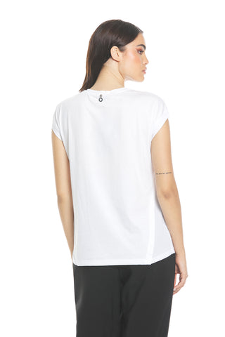 ARIES half-sleeved t-shirt with embroidery and crystal application
