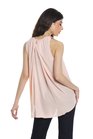 NARCISOS tank top with wide waistband plus star embroidery plus georgette inserts