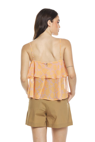 MALDRA top with flower application plus flower patterned panel
