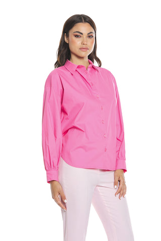 KOURI long sleeve shirt with asymmetrical drawstring back