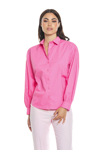 KOURI long sleeve shirt with asymmetrical drawstring back