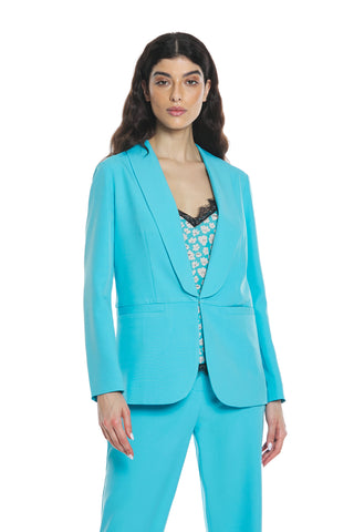 GUAVA jacket with long sleeves, shawl collar with hook and unlined pockets