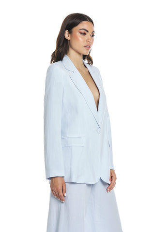 POPS linen jacket with long sleeves, 1 button and flaps