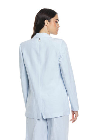 POPS linen jacket with long sleeves, 1 button and flaps