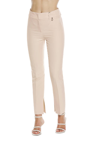 CISARINA high waisted cigarette trousers with slits at the bottom