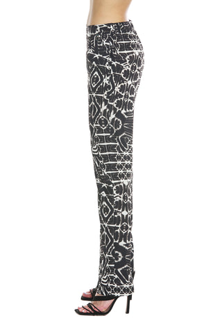 BARROSO high-waisted trousers with ethnic patterned pockets