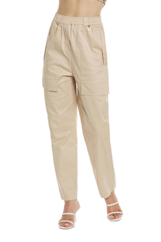 GEA high-waisted trousers with elastic plus pockets and flaps