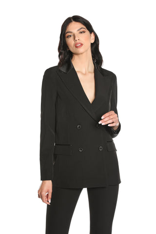 YUIO long-sleeved double-breasted jacket with pockets and satin inserts 