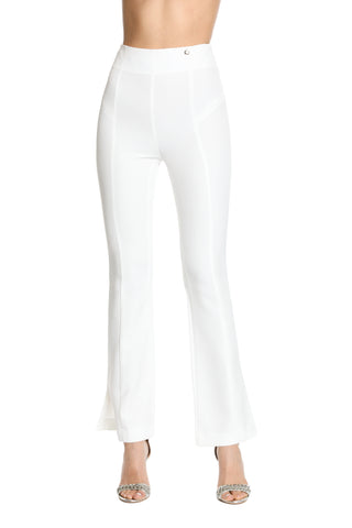 WEE high-waisted trousers with central stud buttons and side slits 