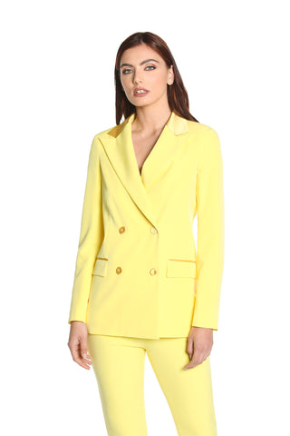 YUIO long-sleeved double-breasted jacket with pockets and satin inserts 