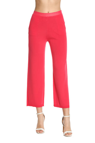MATREN trousers in high-waisted jersey with ribbed pockets 