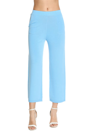 MATREN trousers in high-waisted jersey with ribbed pockets 