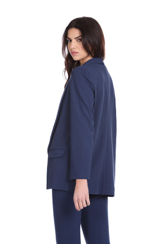 COMEGLIE long sleeve shawl collar jacket with pockets plus crepe flaps