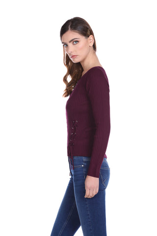 Cardigan DERLUST corto manica lunga con stringhe più zip costine