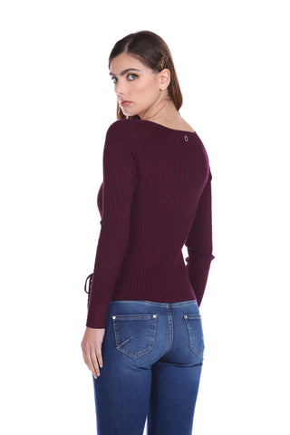 Cardigan DERLUST corto manica lunga con stringhe più zip costine