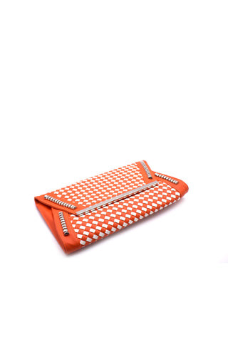 GIOCONDA clutch bag with shoulder strap + applications with eco-leather inlays