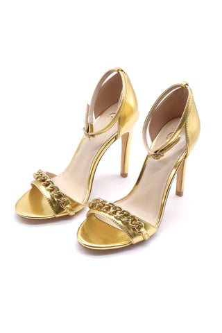 DOOZER-GOLD sandal with chain