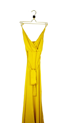 NEVERMAI sleeveless jumpsuit with crossover neckline and palazzo belt