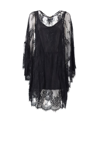 POMERAPE short dress 3/4 m batwing lace