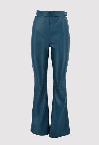 BILANCIAE flared trousers in high-waisted faux leather