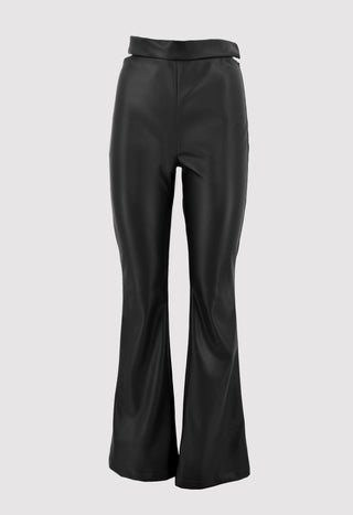 Pantalone BILANCIAE a zampa in ecopelle a vita alta