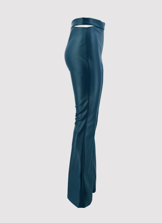 BILANCIAE flared trousers in high-waisted faux leather