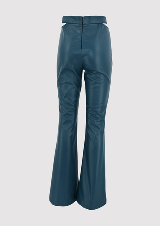 BILANCIAE flared trousers in high-waisted faux leather