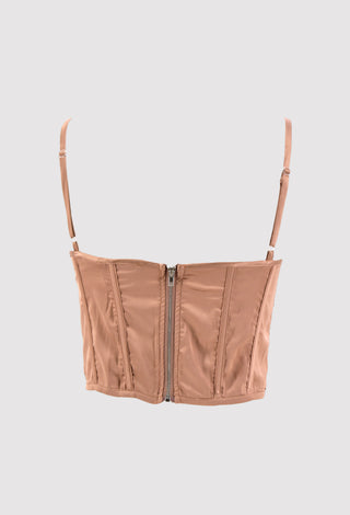 Top DEPOSE bustiere in raso con strass