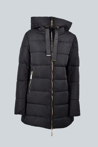 Piumino BERTYY lungo manica lunga con zip più cappuccio più coulisse