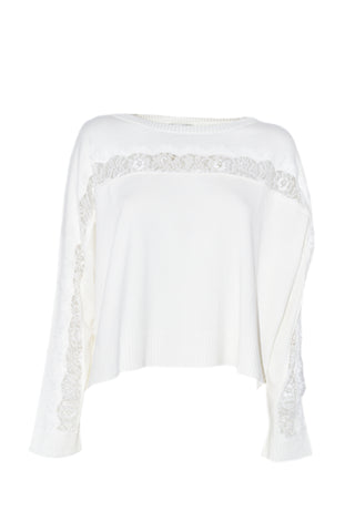 COPYLSER short, long-sleeved shirt with lace details