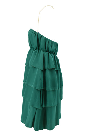 FLIES/A short dress with flounces and chain