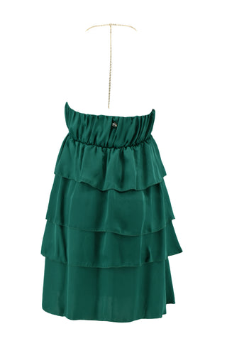 FLIES/A short dress with flounces and chain