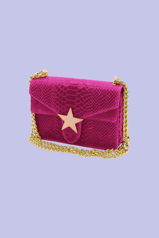 PHERKAD small size bag with chain shoulder strap and python leather star