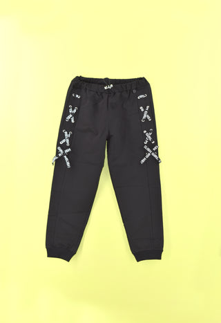 HYTREWE trousers for girls with logo laces and drawstring