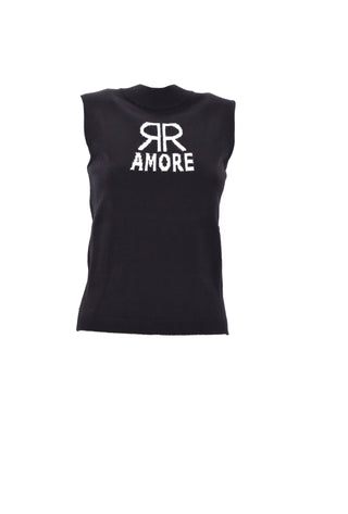 FORDEN sleeveless high neck tank top with love jacquard