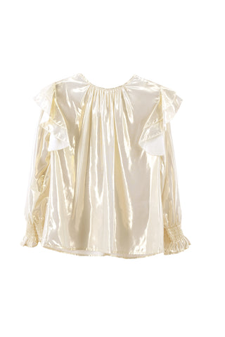 Blusa LOIUT per bambina manica lunga Arricci più Gale Spalmato Lurex