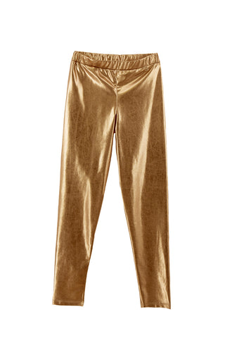 LIUDES leggings for girls with metallic effect