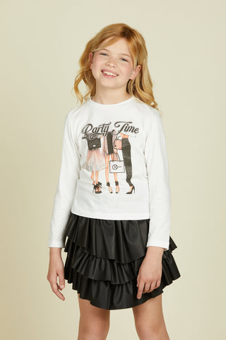 HEAD long sleeve t-shirt with party time print and rhinestones