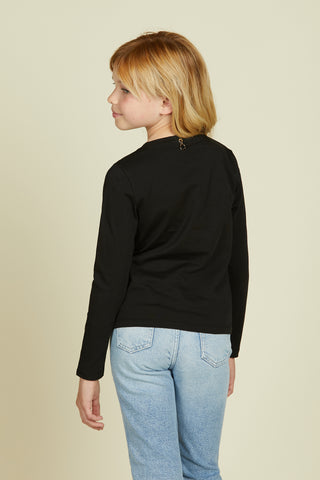 SULTANINA long sleeve t-shirt with rhinestone relish application