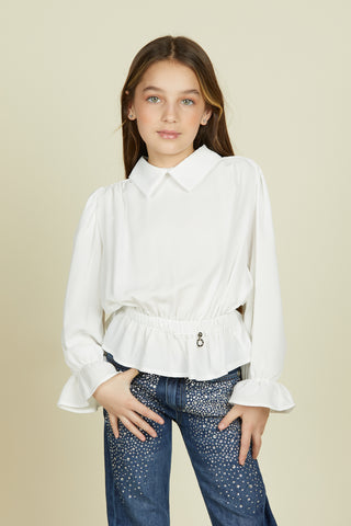 BEYBLADE blouse with long sleeves and ruffles