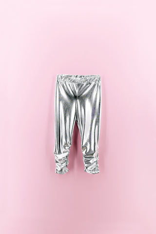 RISON leggings for girls with metallic effect curls