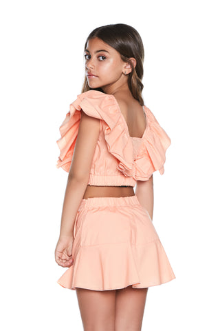 Blusa VANY mezza manica volant corta con fiocco dietro