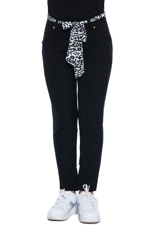 MAMBA trousers with spotted belt and technical bottom slits 