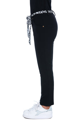 MAMBA trousers with spotted belt and technical bottom slits 