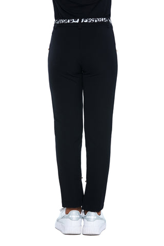 MAMBA trousers with spotted belt and technical bottom slits 