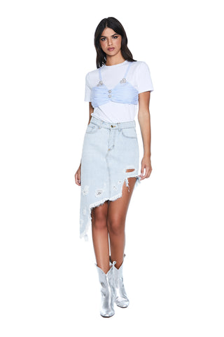 GENFORS half-sleeved T-shirt plus striped top with jewel buttons 