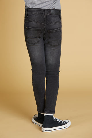 Panta WEZEN 1 bott.5ts.skinny fit con strappi denim black