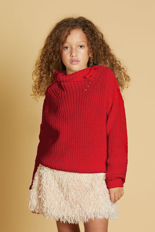 SPICA turtleneck sweater with buttons and perforations