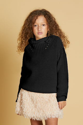 SPICA turtleneck sweater with buttons and perforations