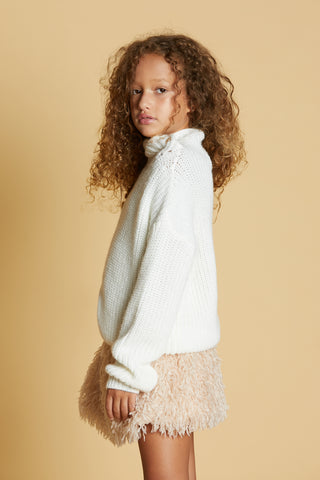 SPICA turtleneck sweater with buttons and perforations